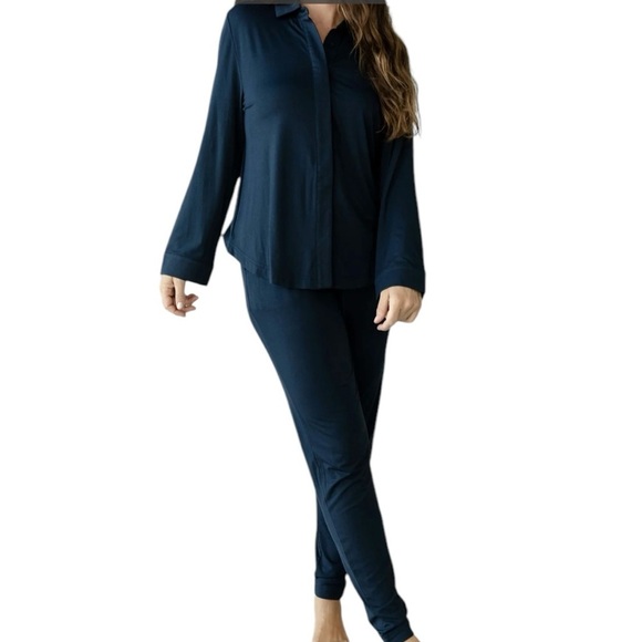 Cozy Earth Bamboo Stretch Knit Lounging Casual Outfit M Black - Picture 1 of 4